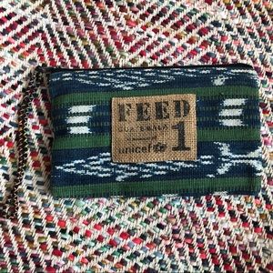 Handmade FEED pouch with zipper.